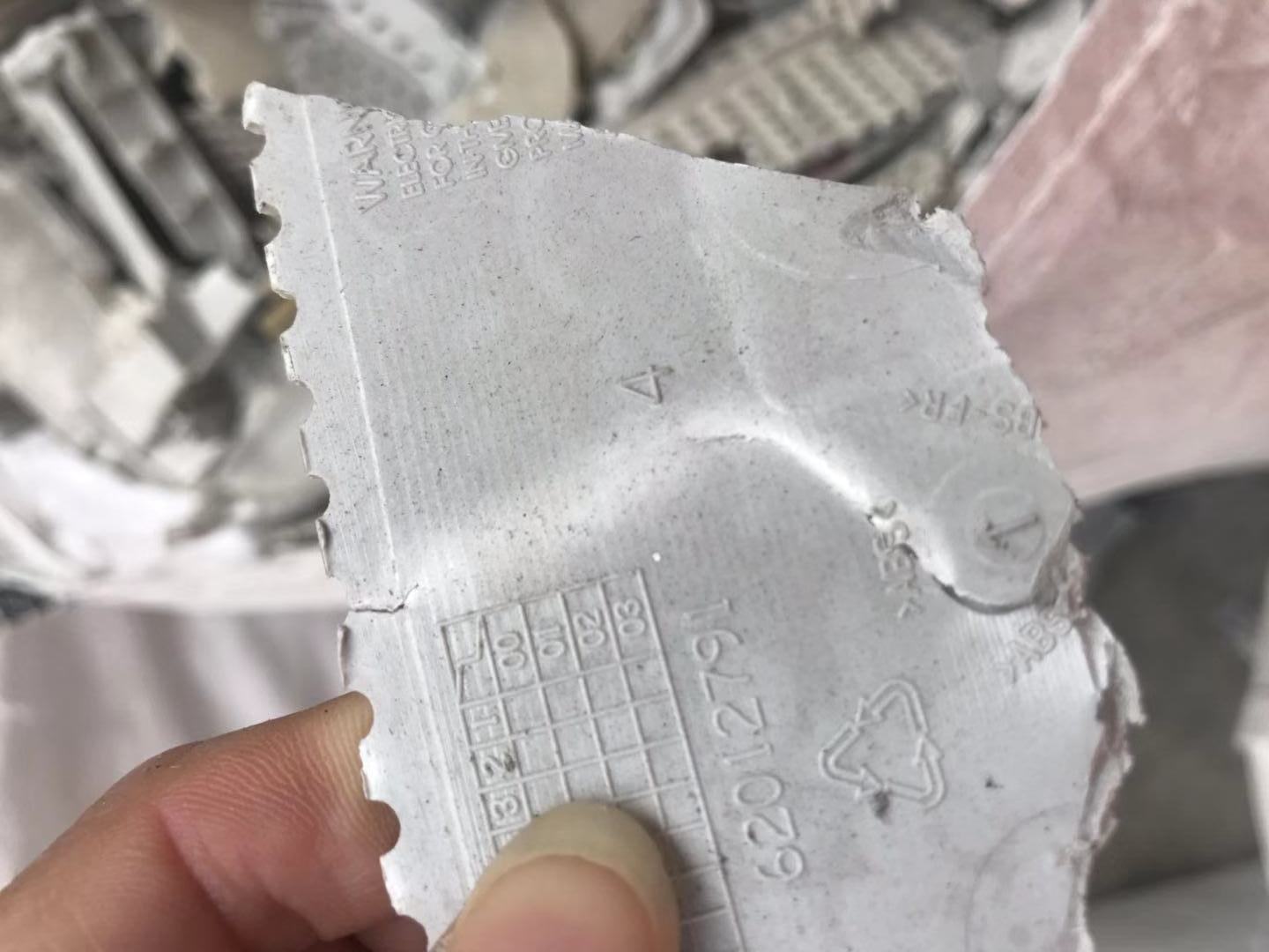 ABS/PC shell shredded